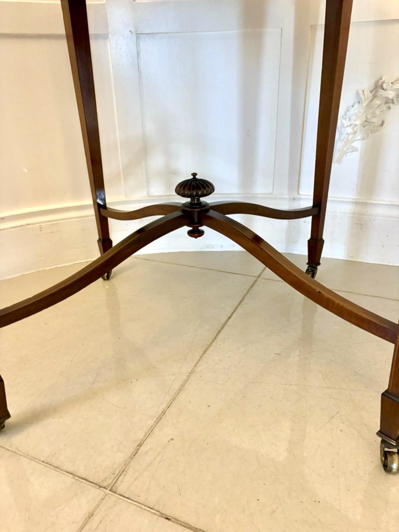 Antique Edwardian Satinwood-Inlaid Centre/Lamp Table